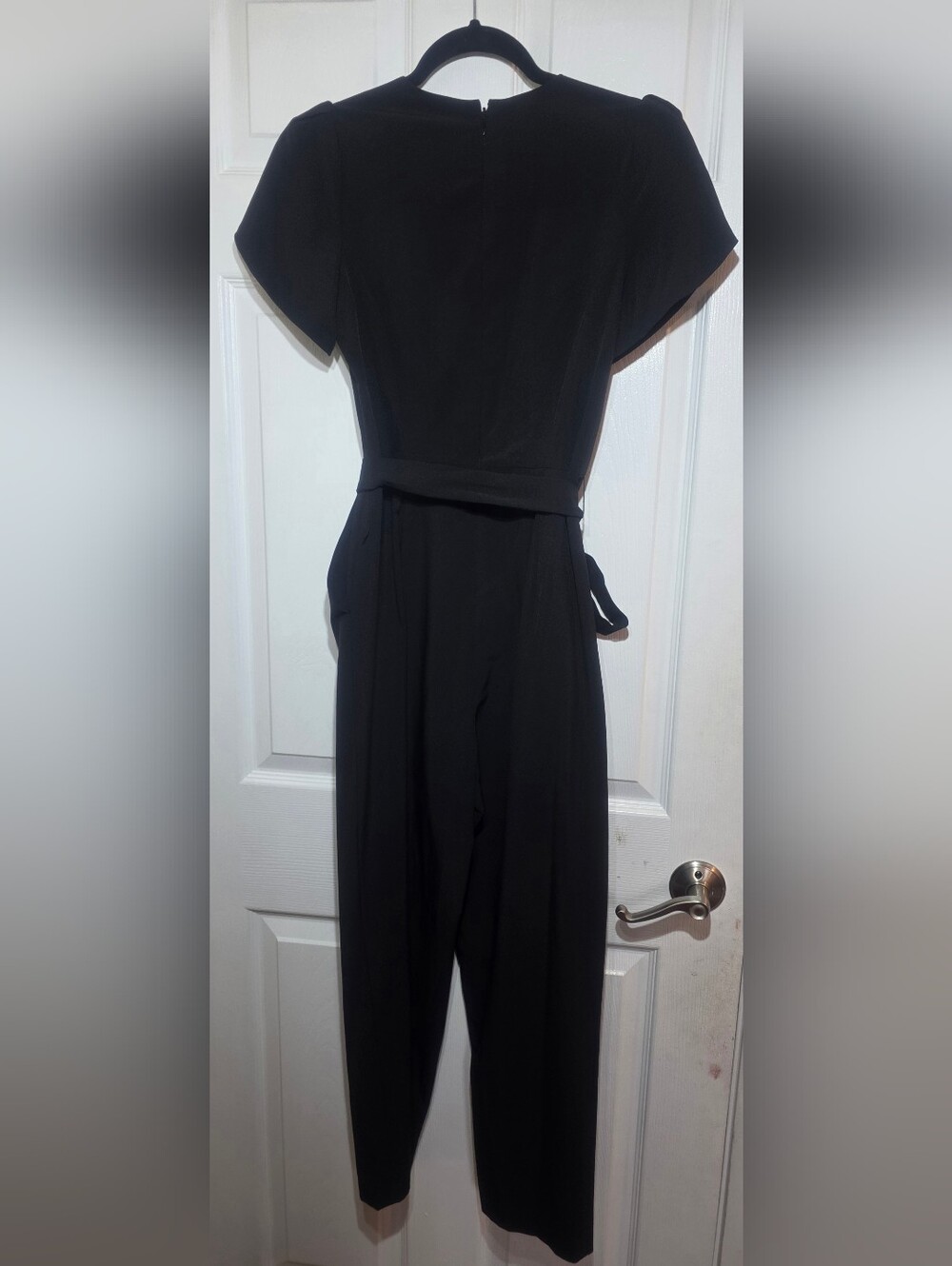Calvin Klein Women’s Black Tie Waist Jumpsuit Size 2 Short Sleeve. - Picture 6 of 7